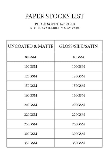 Stock Paper Reference Guide RESOURCES – WHITES LAW BINDERY